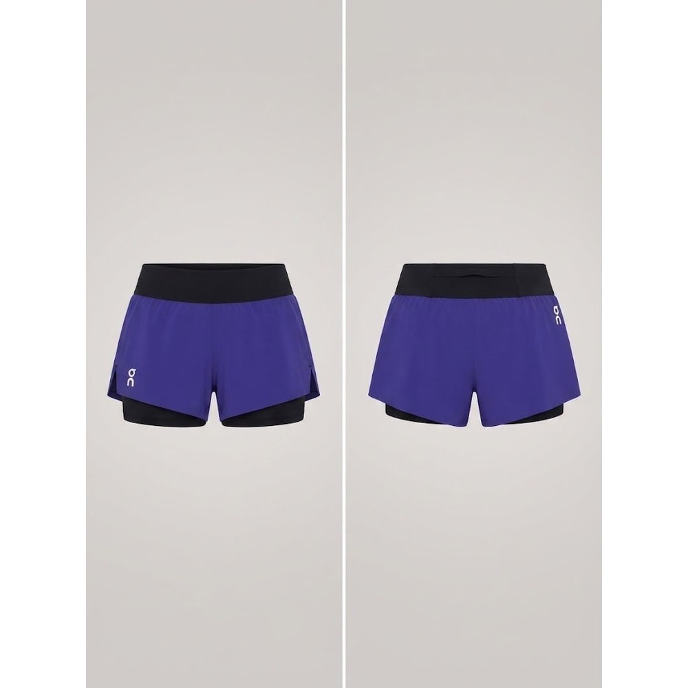 On Running Shorts Women XS Purple Running Shorts 2-in-1 Activewear Layered